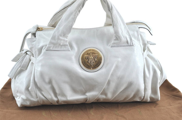 Authentic GUCCI Hysteria Hand Tote Bag Leather 197020 White H9509