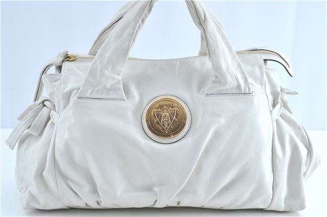 Authentic GUCCI Hysteria Hand Tote Bag Leather 197020 White H9509