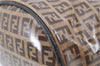 Authentic FENDI Zucchino Shoulder Bag PVC Leather Brown H9511