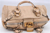 Authentic Chloe Paddington Leather Shoulder Hand Bag Beige Ivory H9512