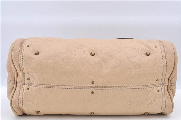 Authentic Chloe Paddington Leather Shoulder Hand Bag Beige Ivory H9512