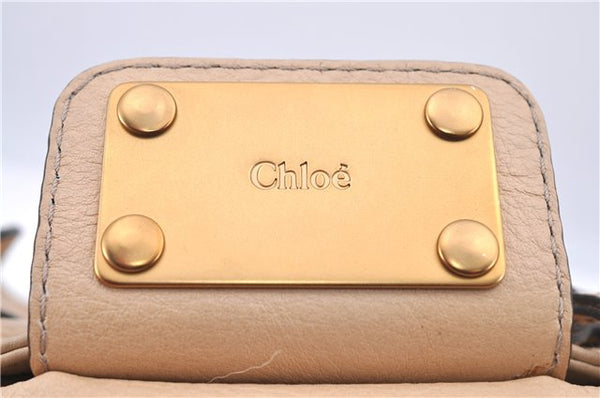 Authentic Chloe Paddington Leather Shoulder Hand Bag Beige Ivory H9512