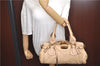 Authentic Chloe Paddington Leather Shoulder Hand Bag Beige Ivory H9512