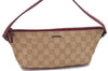 Authentic GUCCI Hand Bag Pouch Purse GG Canvas Leather 07198 Beige Pink H9514