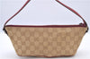 Authentic GUCCI Hand Bag Pouch Purse GG Canvas Leather 07198 Beige Pink H9514