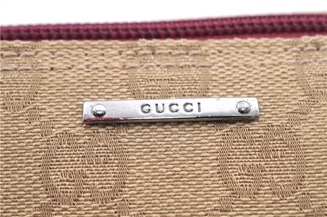 Authentic GUCCI Hand Bag Pouch Purse GG Canvas Leather 07198 Beige Pink H9514