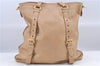 Authentic PRADA Leather Shoulder Tote Bag Beige H9521