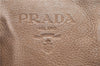 Authentic PRADA Leather Shoulder Tote Bag Beige H9521