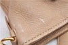 Authentic PRADA Leather Shoulder Tote Bag Beige H9521