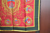 Authentic HERMES Carre 90 Scarf "FLVCTVAT NEC MERGITVR" Silk Yellow H9525