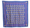 Authentic HERMES Carre 90 Scarf "LES ARTIFICIERS" Silk Navy Blue H9526