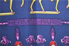 Authentic HERMES Carre 90 Scarf "LES ARTIFICIERS" Silk Navy Blue H9526