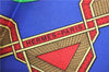 Authentic HERMES Carre 90 Scarf "CUIRS DU DESERT" Silk Blue H9528