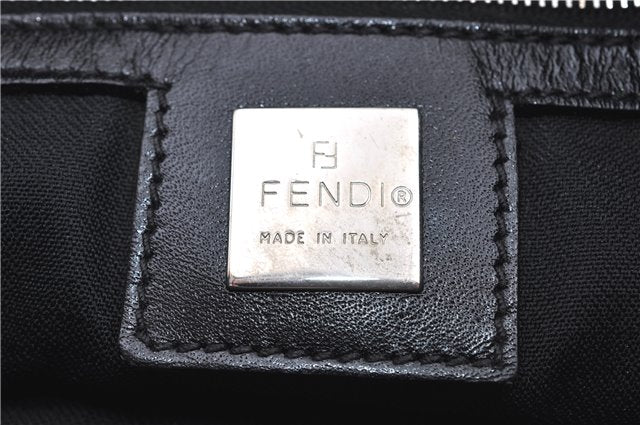 Authentic FENDI Shoulder Hand Bag Purse Unborn Calf Fur Leather Black  H9532