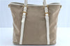 Authentic PRADA Canvas Leather 2Way Shoulder Tote Bag BR4581 Beige White H9533