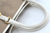 Authentic PRADA Canvas Leather 2Way Shoulder Tote Bag BR4581 Beige White H9533