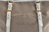 Authentic PRADA Canvas Leather 2Way Shoulder Tote Bag BR4581 Beige White H9533