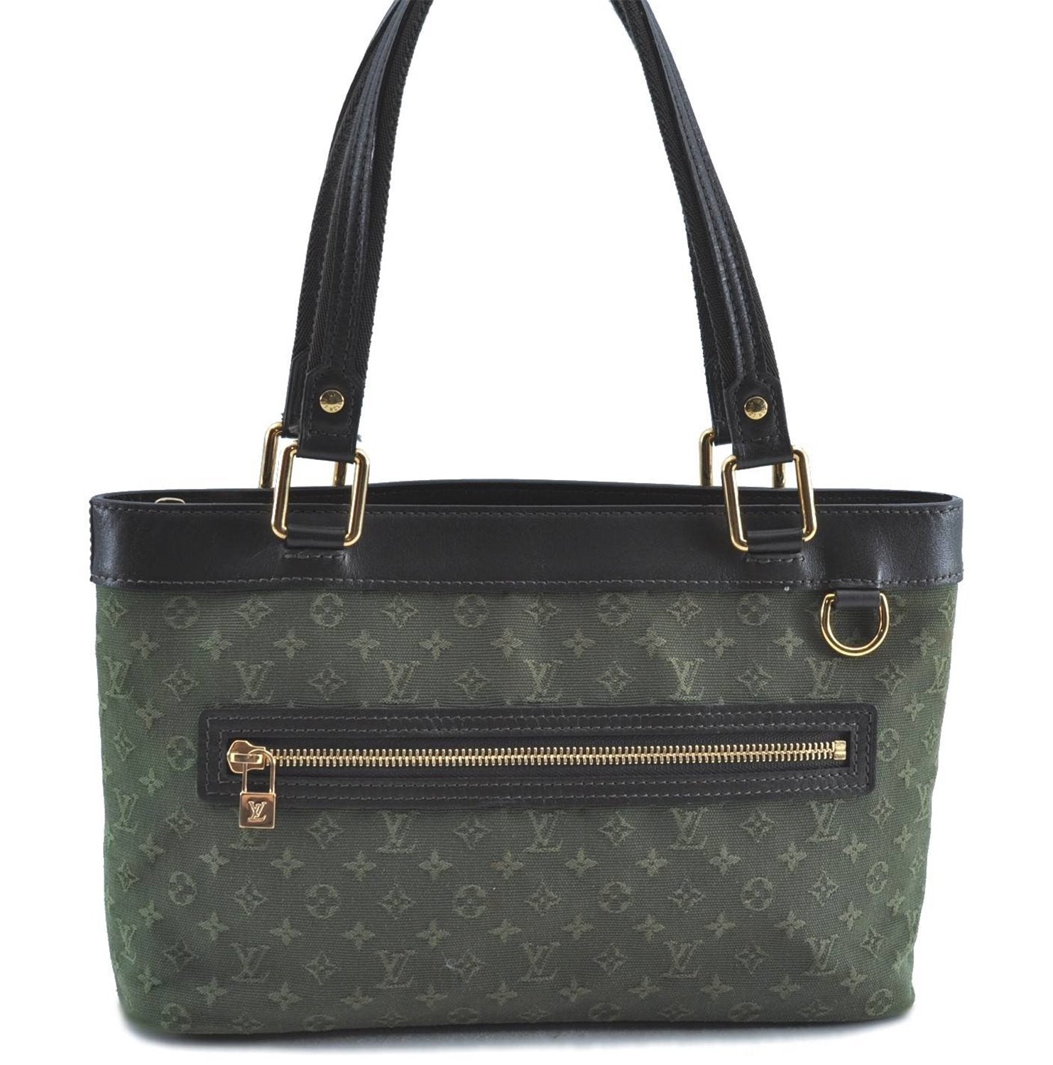 Auth Louis Vuitton Monogram Mini Lucille PM Hand Bag Green Khaki M92682 LV H9534