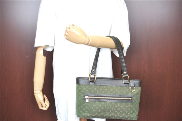 Auth Louis Vuitton Monogram Mini Lucille PM Hand Bag Green Khaki M92682 LV H9534