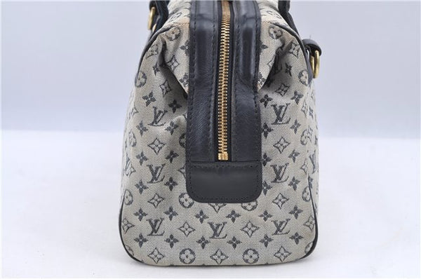 Authentic Louis Vuitton Monogram Mini Josephine PM Hand Bag Blue M92312 LV H9536