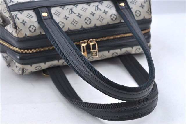 Authentic Louis Vuitton Monogram Mini Josephine PM Hand Bag Blue M92312 LV H9536