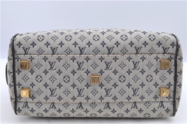 Authentic Louis Vuitton Monogram Mini Josephine PM Hand Bag Blue M92312 LV H9536