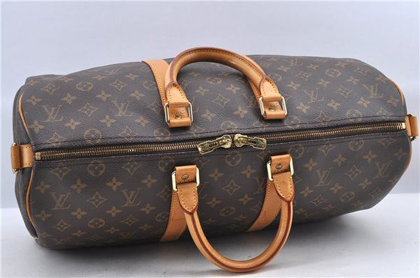 Auth Louis Vuitton Monogram Keepall Bandouliere 45 Boston Bag M41418 LV H9546