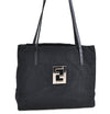 Authentic FENDI Zucca Shoulder Tote Bag Nylon Leather Black H9558