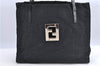 Authentic FENDI Zucca Shoulder Tote Bag Nylon Leather Black H9558