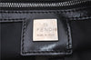 Authentic FENDI Zucca Shoulder Tote Bag Nylon Leather Black H9558