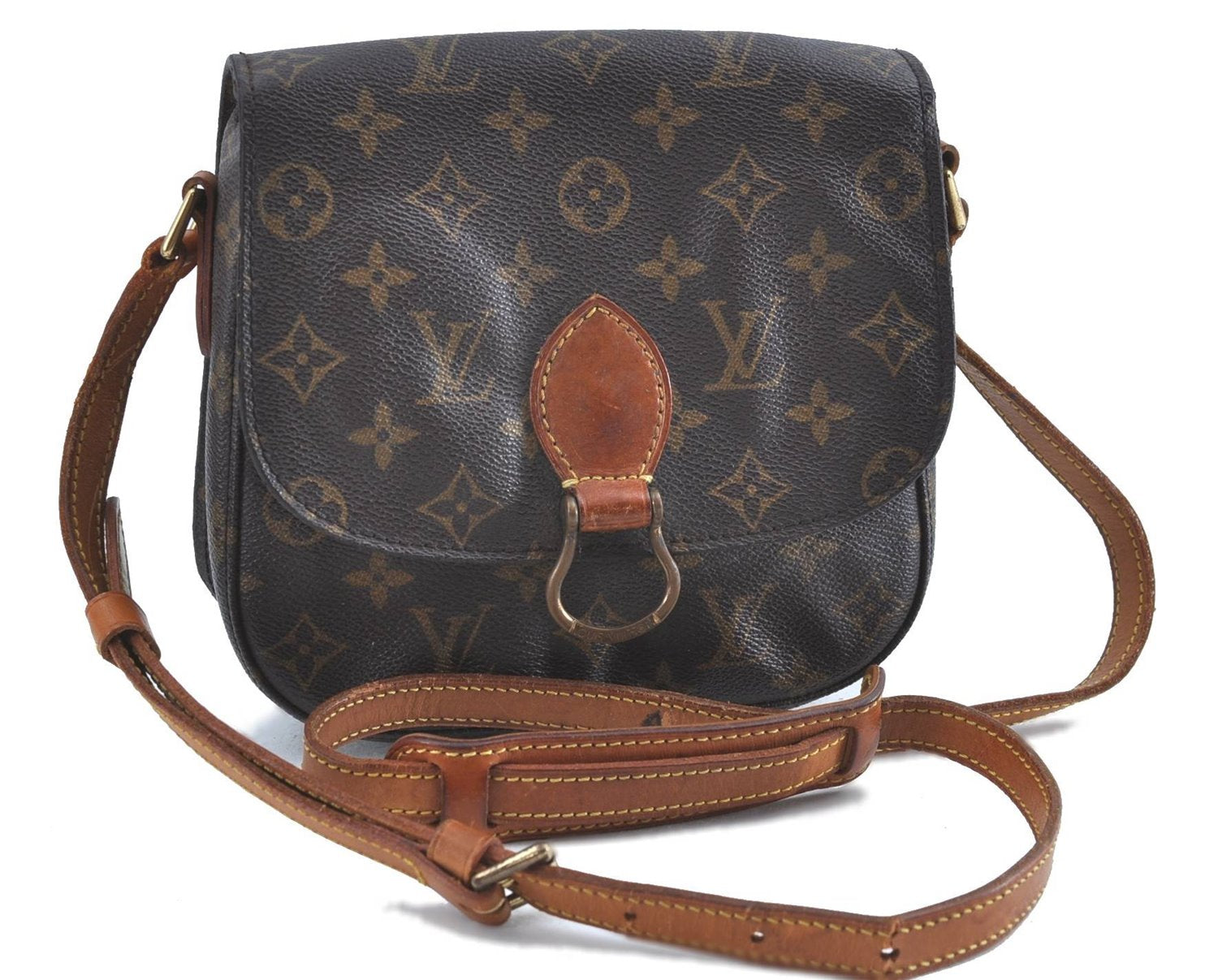 Auth Louis Vuitton Monogram Saint Cloud MM Shoulder Cross Bag M51243 LV H9564