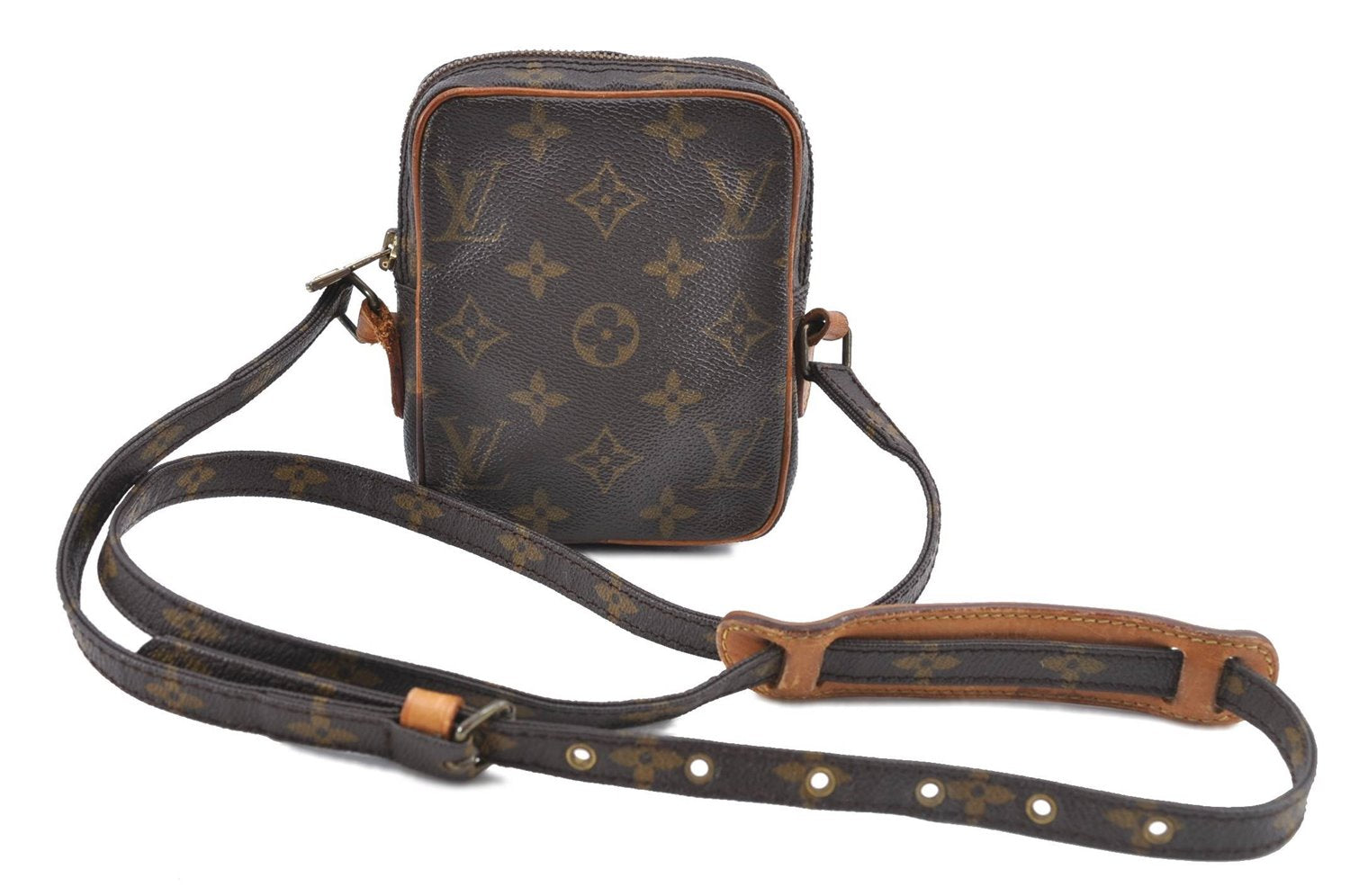 Auth Louis Vuitton Monogram Mini Poche Danube Shoulder Cross Bag M45268 LV H9565
