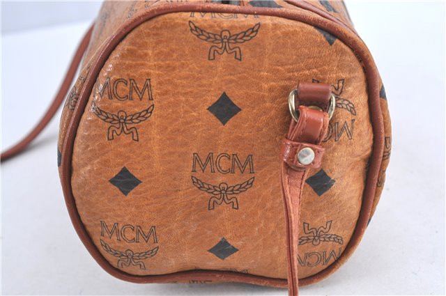 Authentic MCM Visetos Leather Vintage Shoulder Cross Body Bag Purse Brown H9570