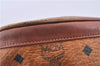 Authentic MCM Visetos Leather Vintage Shoulder Cross Body Bag Brown H9571