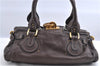 Authentic Chloe Paddington Leather Shoulder Hand Bag Purse Brown H9572