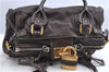 Authentic Chloe Paddington Leather Shoulder Hand Bag Purse Brown H9572