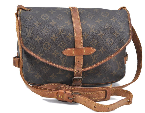 Auth Louis Vuitton Monogram Saumur 30 Shoulder Cross Body Bag M42256 LV H9575