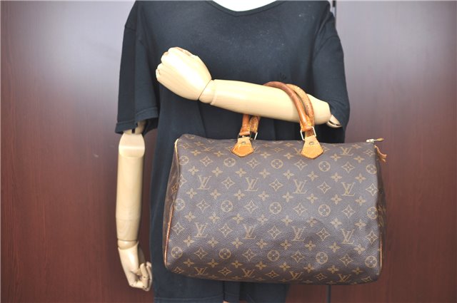 Authentic Louis Vuitton Monogram Speedy 35 Hand Bag M41524 LV H9579