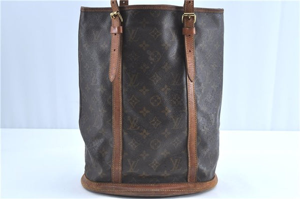 Authentic Louis Vuitton Monogram Bucket GM Shoulder Bag M42236 LV Junk H9593