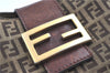 Auth FENDI Zucchino Mamma Baguette Shoulder Hand Bag Canvas Leather Brown H9594