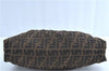 Authentic FENDI Zucca Shoulder Hand Bag Canvas Leather Brown Black H9595