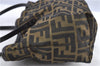 Authentic FENDI Zucca Tote Bag Nylon Leather Brown H9599