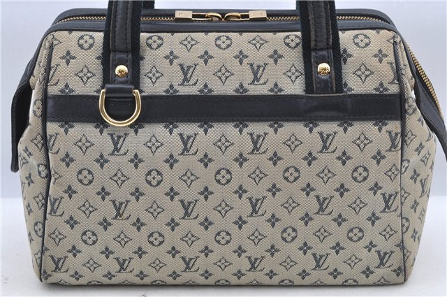 Authentic Louis Vuitton Monogram Mini Josephine PM Hand Bag Blue M92312 LV H9600