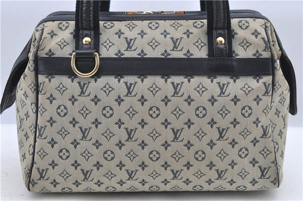 Authentic Louis Vuitton Monogram Mini Josephine PM Hand Bag Blue M92312 LV H9600