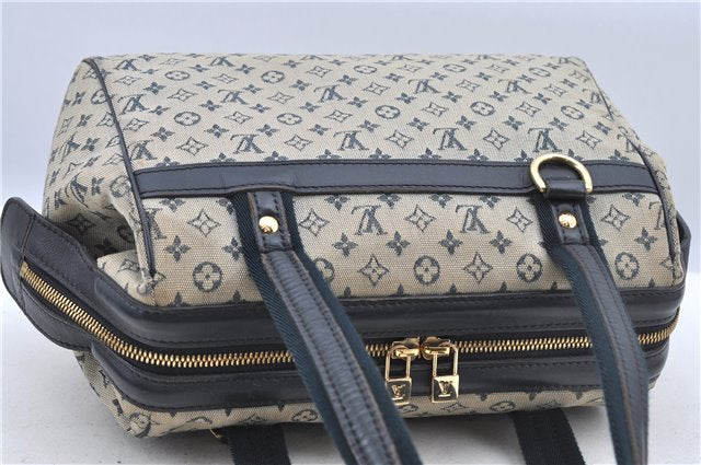 Authentic Louis Vuitton Monogram Mini Josephine PM Hand Bag Blue M92312 LV H9600