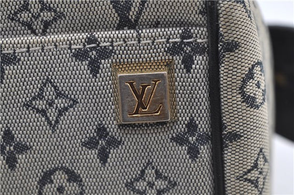 Authentic Louis Vuitton Monogram Mini Josephine PM Hand Bag Blue M92312 LV H9600