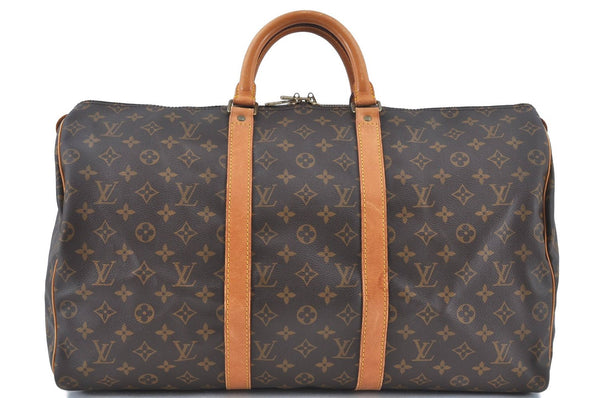 Authentic Louis Vuitton Monogram Keepall 50 Travel Boston Bag M41426 LV H9606