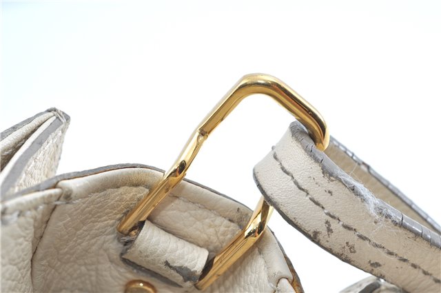 Auth Louis Vuitton Monogram Empreinte Fascinante Shoulder Bag M40807 White H9608