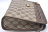 Authentic GUCCI Clutch Hand Bag Purse GG PVC Leather 0141226063 Brown H9612