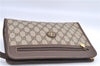 Authentic GUCCI Clutch Hand Bag Purse GG PVC Leather 0141226063 Brown H9612